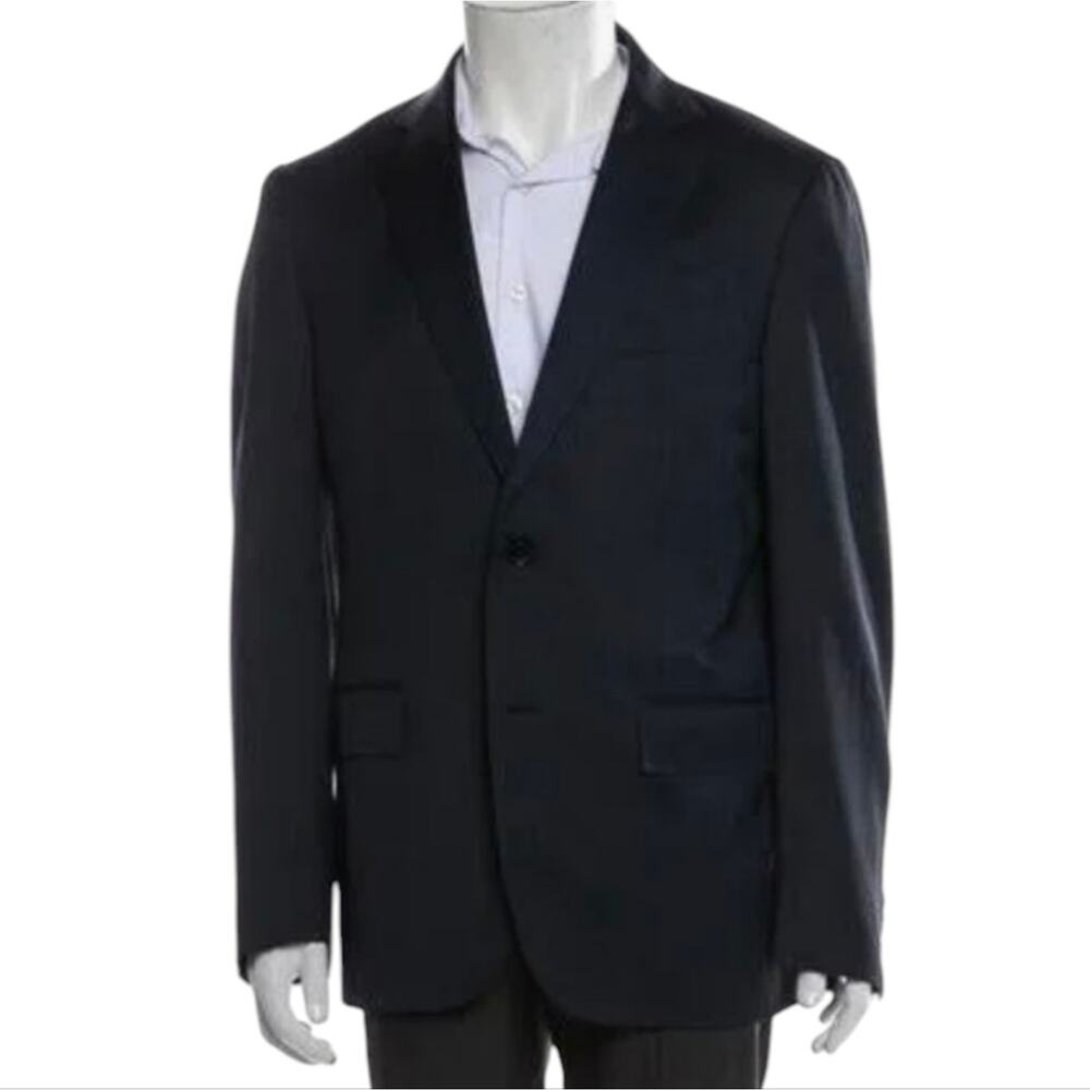 Ermenegildo‎ Zenga For Neiman Marcus Trofeo Wool Men's Black Blazer Size 54